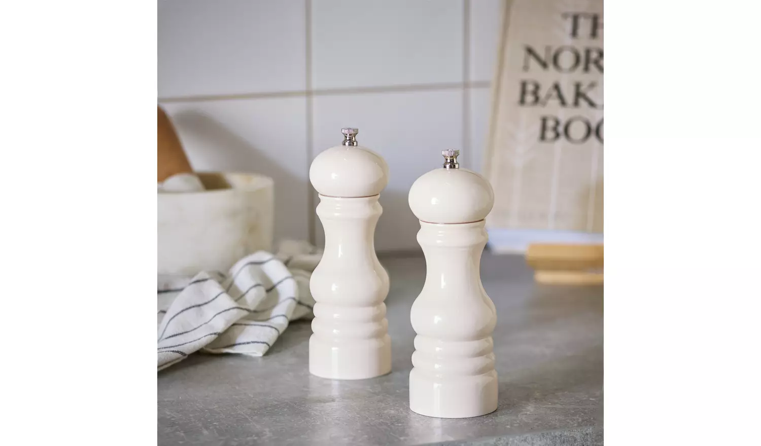 Habitat Salt and Pepper Mill Set - Cream