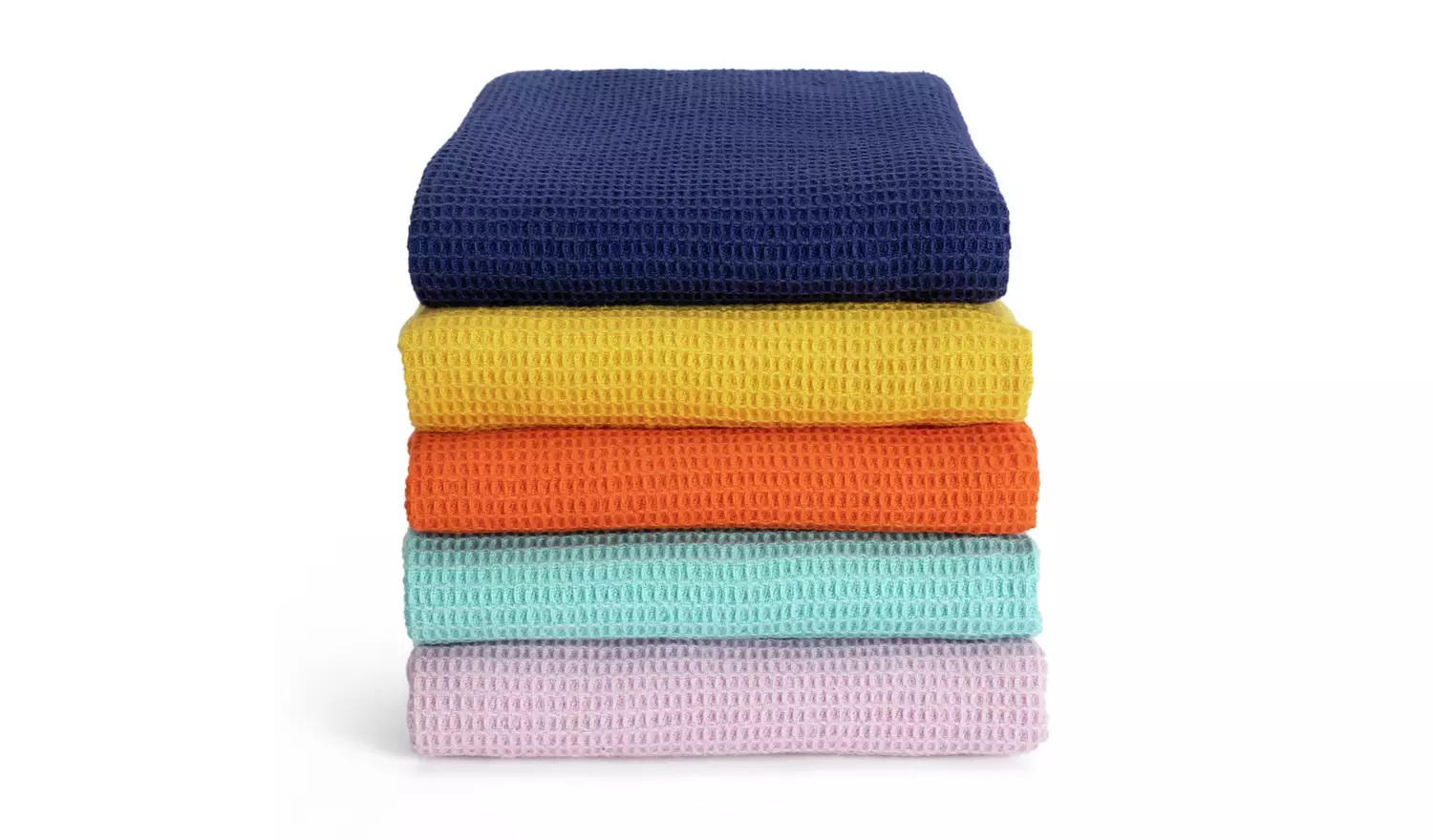 Habitat Brights Waffle Pack of 5 Tea Towels