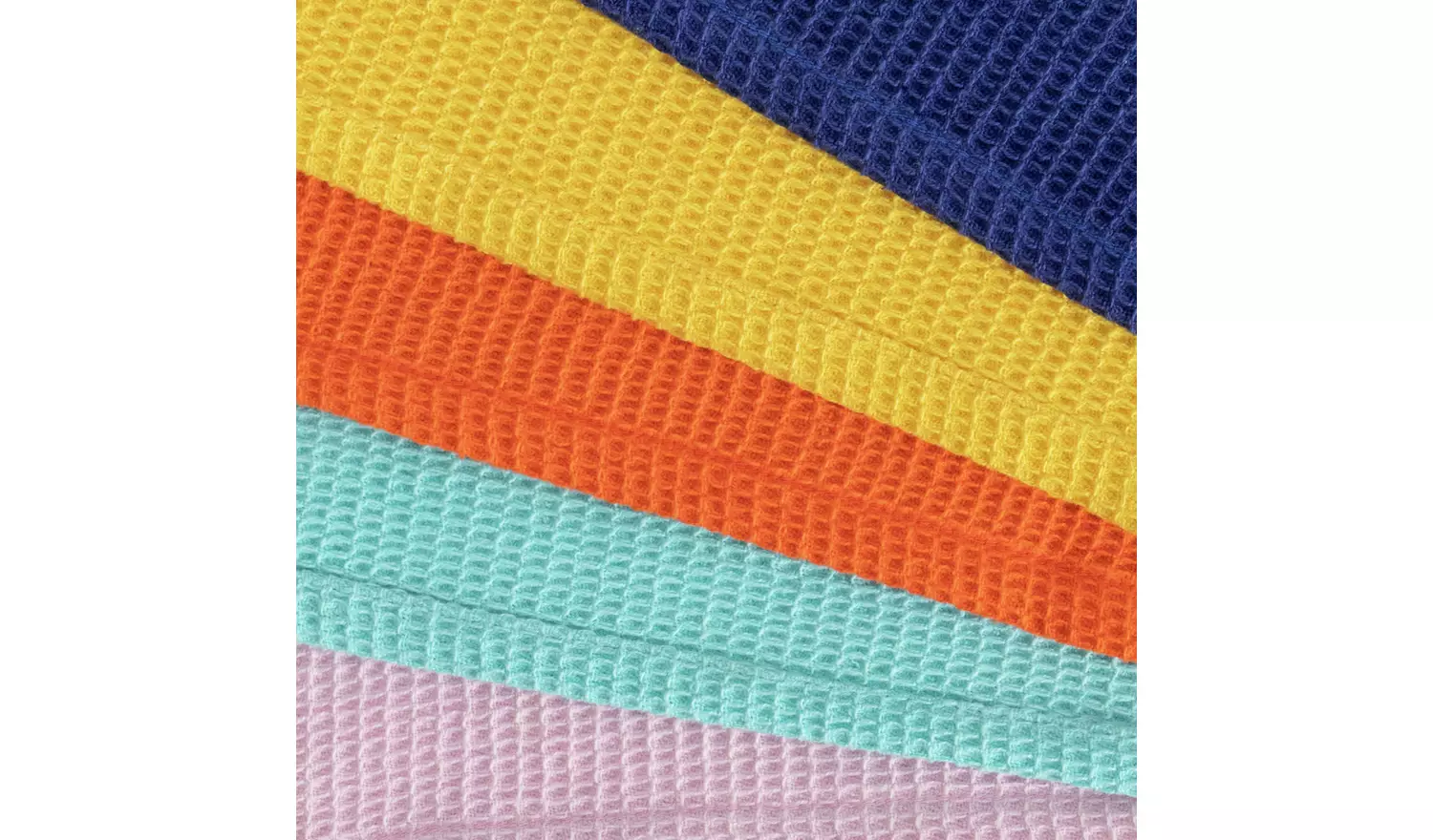 Habitat Brights Waffle Pack of 5 Tea Towels