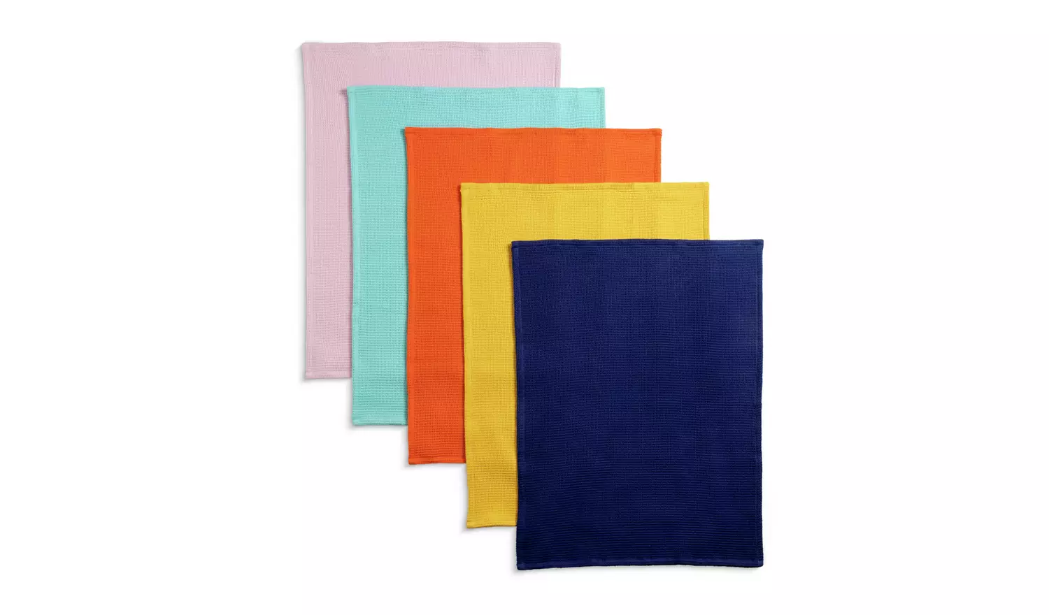 Habitat Brights Waffle Pack of 5 Tea Towels