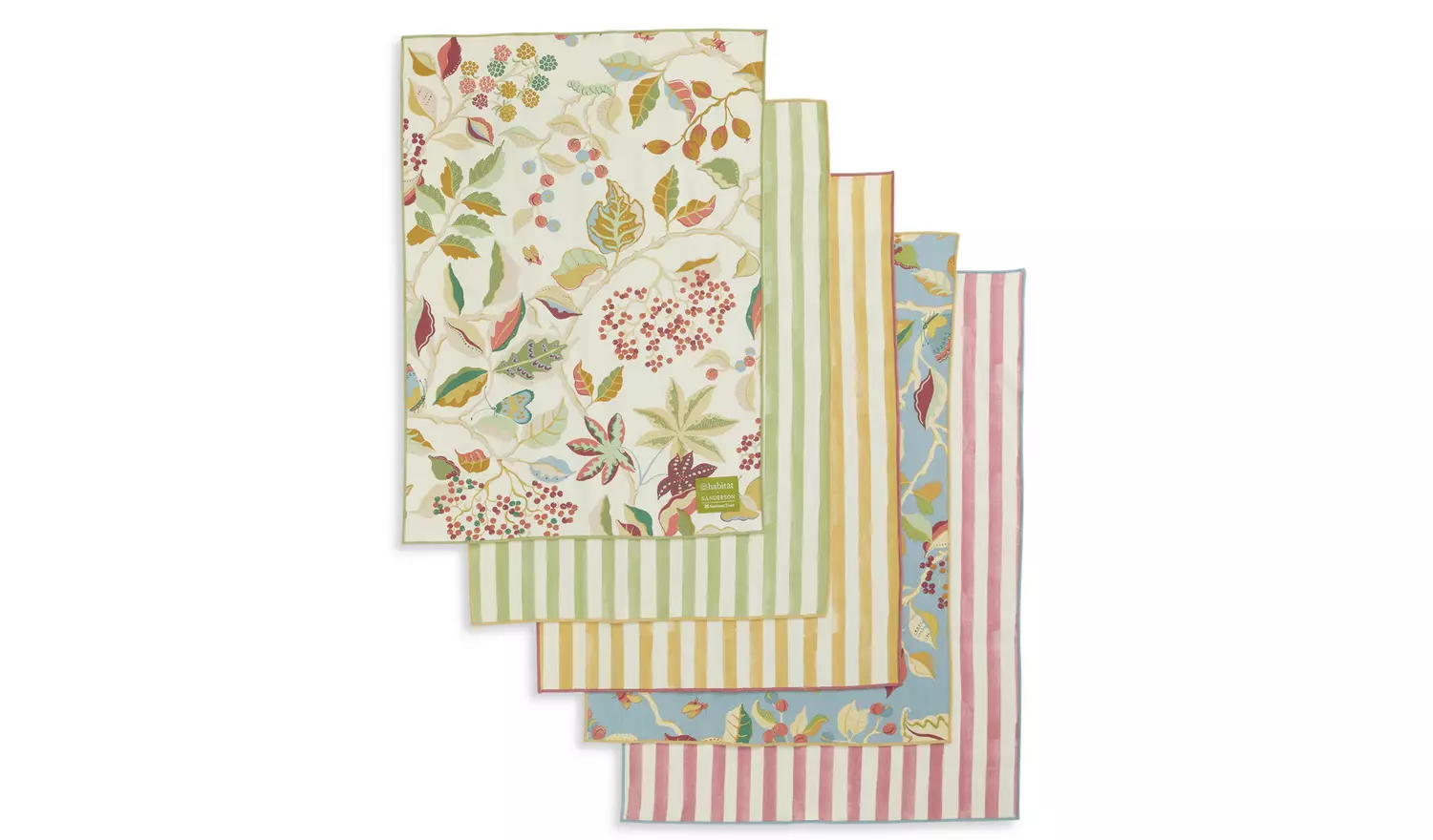 Habitat x Sanderson & National Trust Berries Tea Towels 5pk