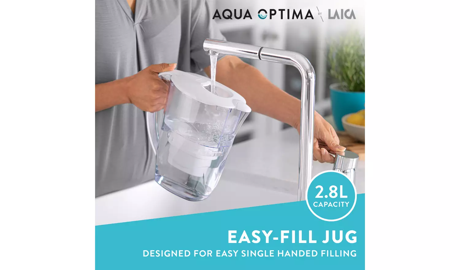 Aqua Optima Oria Water Filter Jug with 3 Filter Cartridge
