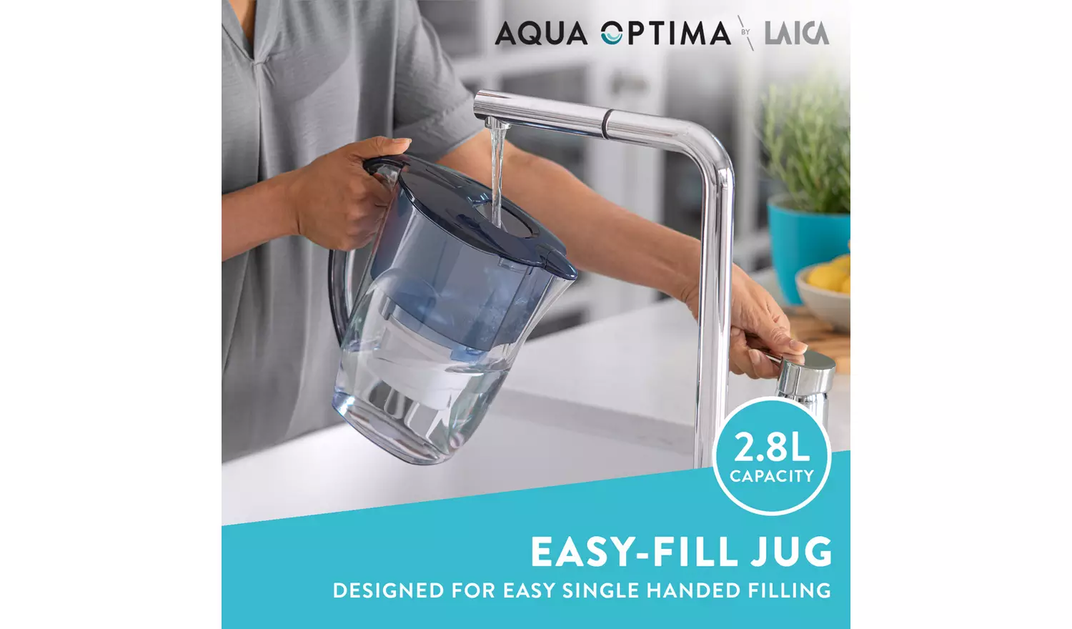 Aqua Optima Oria Water Filter Jug with 3 Filter Cartridges