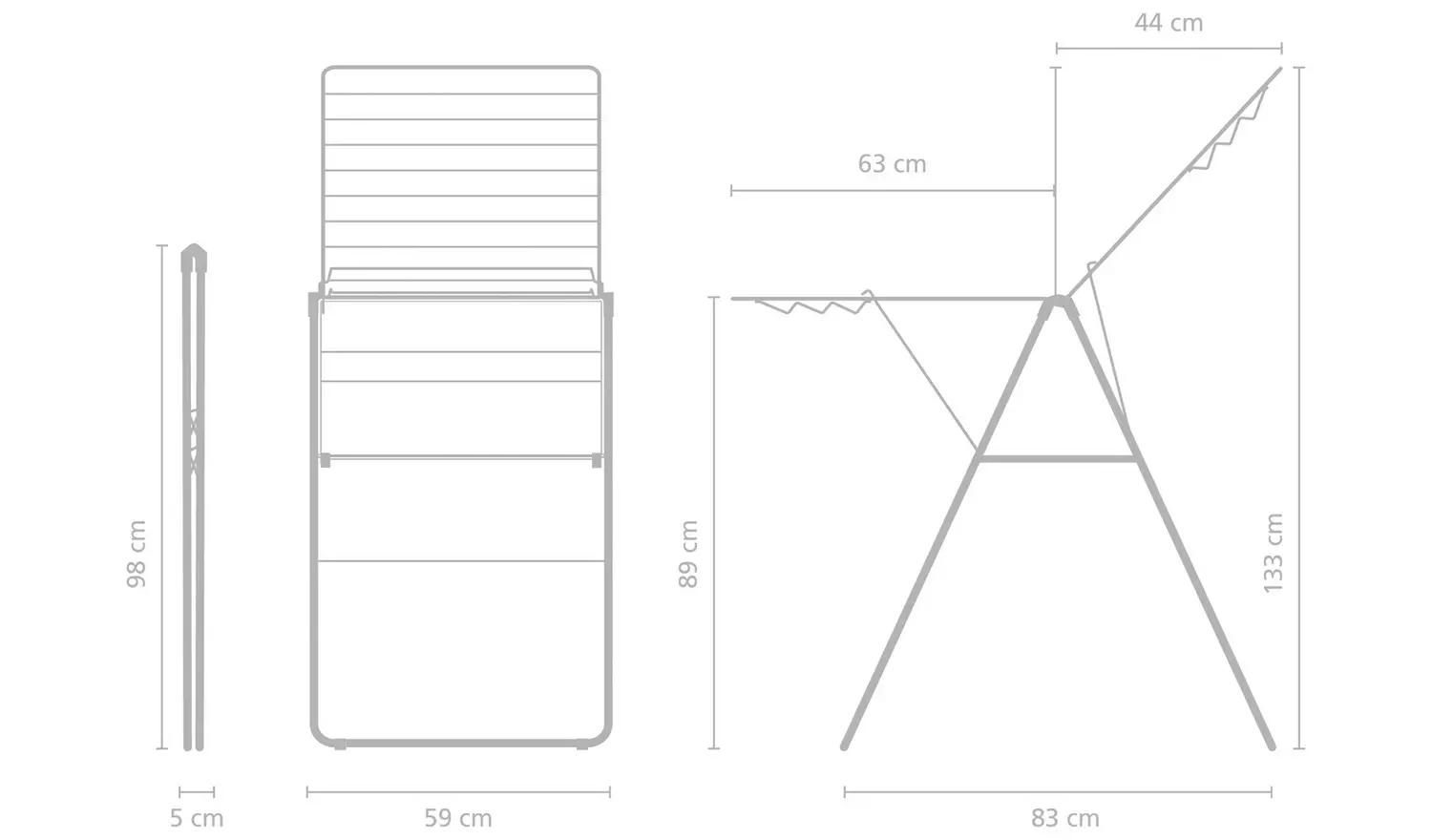 Brabantia 20m Hang On Clothes Airer - Black
