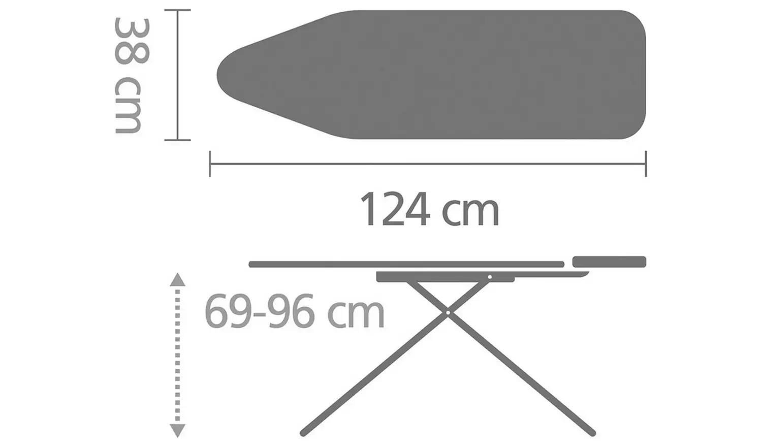 Brabantia Ironing Board B (124 x 38cm) - in Spring Bubbles