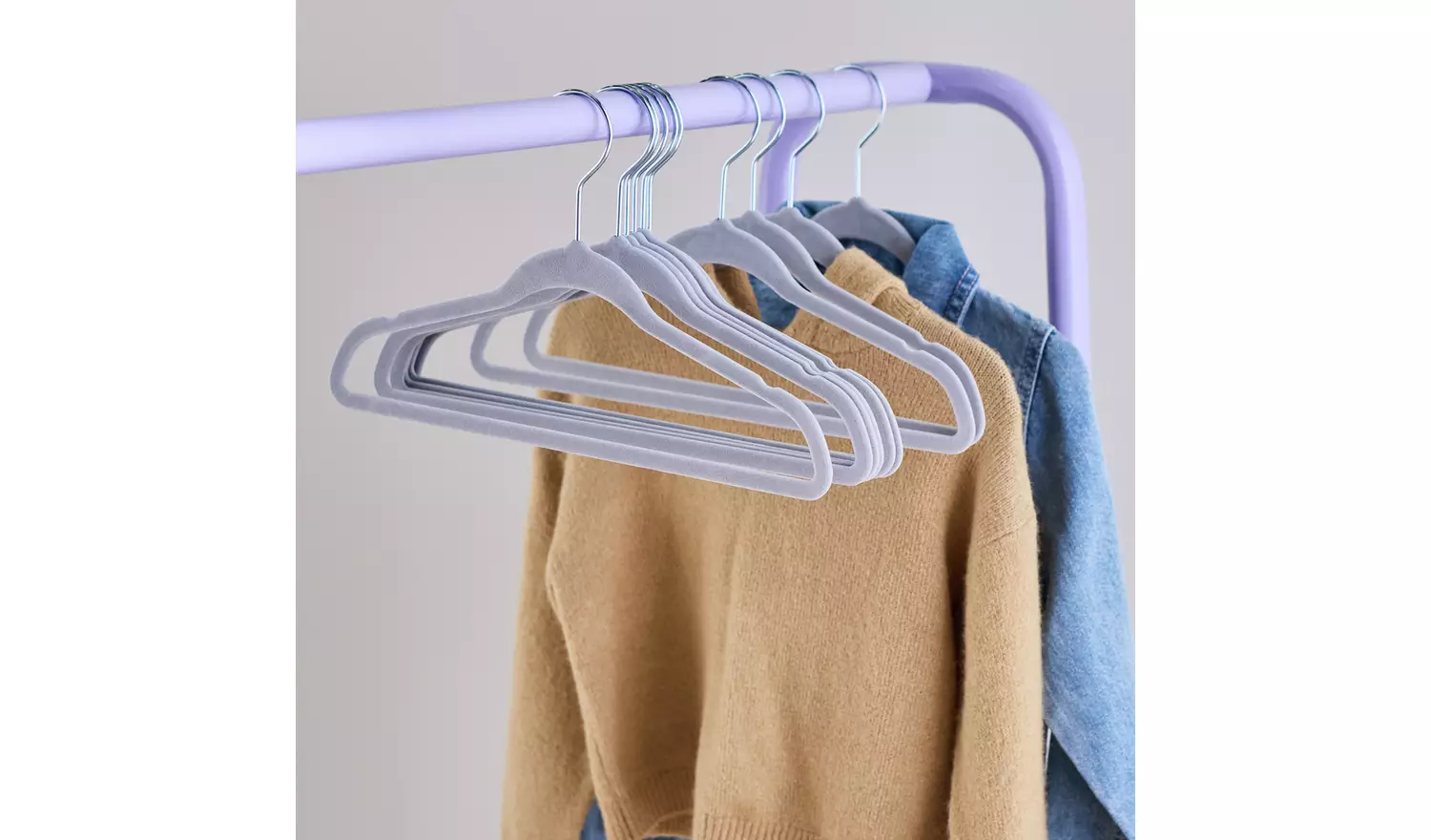 Argos Home Set of 10 Velvet Flocked Kids Hangers