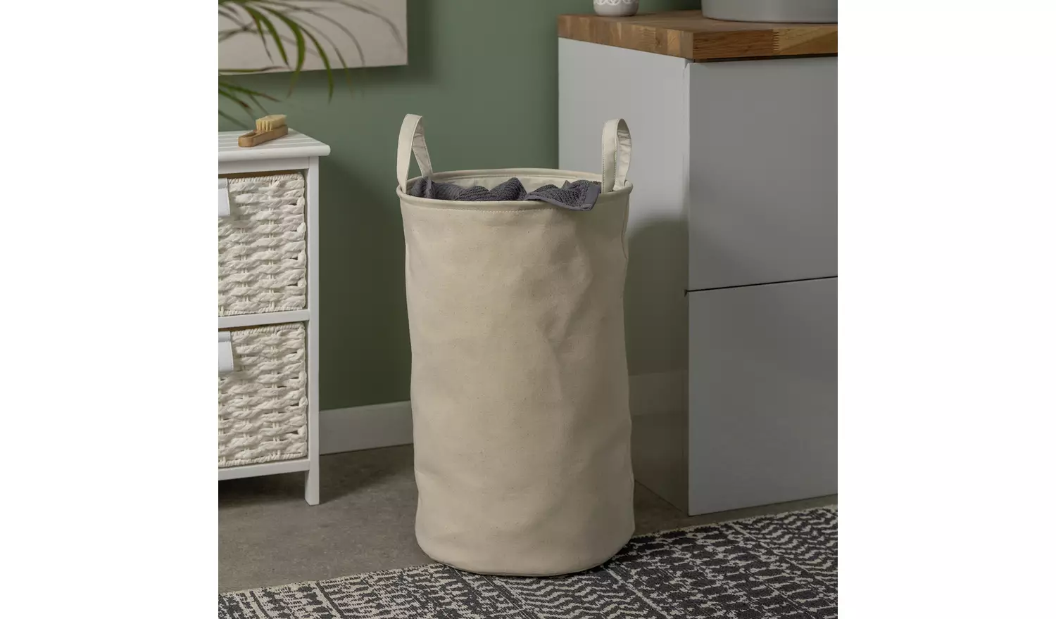 Argos Home 60 Litre Cotton Drawstring Laundry Bag - Cream