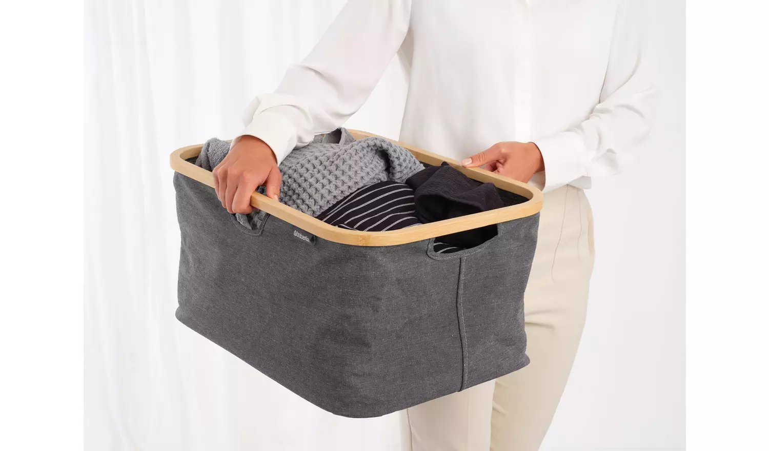 Brabantia 40 Litre Foldable Laundry Basket - Pepper Black