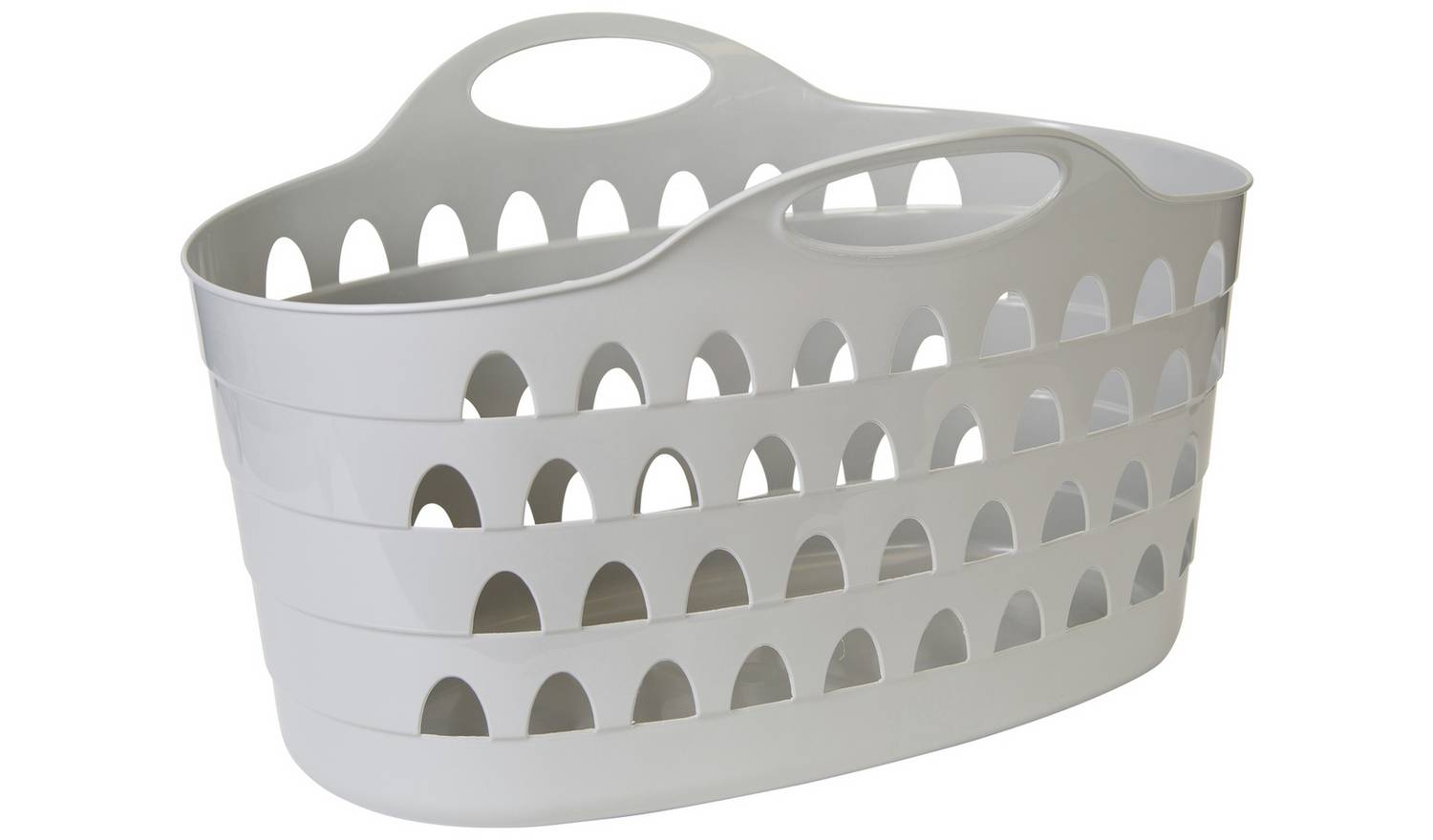 Strata 60L Flexible Laundry Plastic Basket - Grey