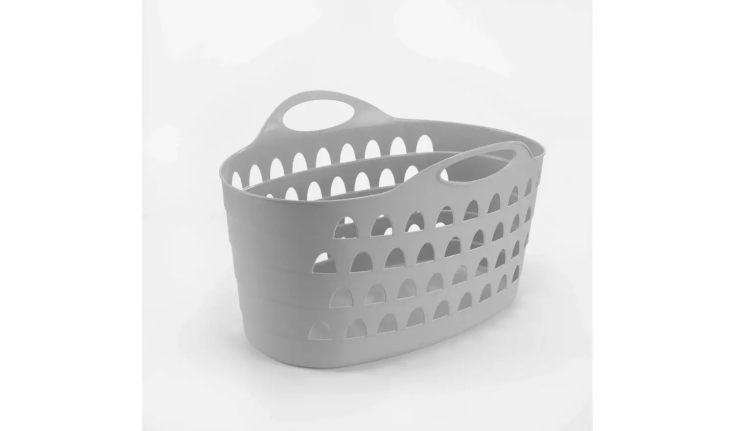 Strata 60L Flexible Laundry Plastic Basket - Grey