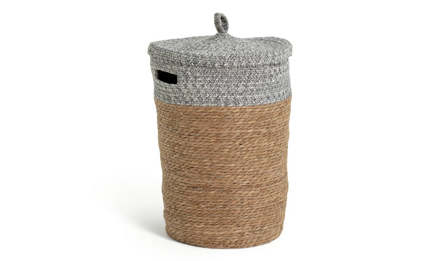 Habitat 80 Litre 2 Tone Woven Rush Jute Laundry Basket
