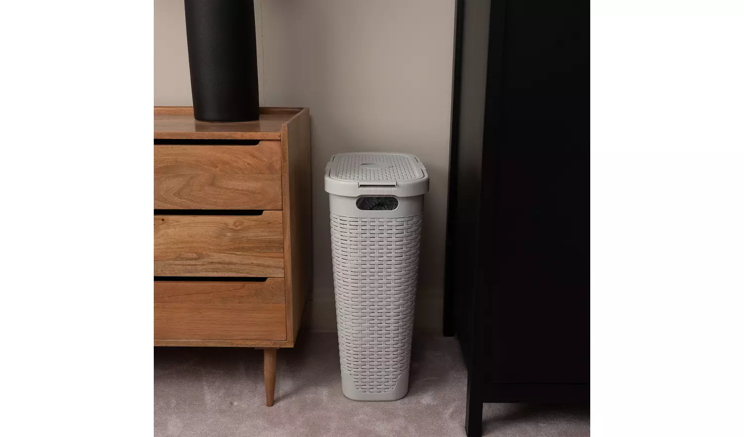 Addis 40 L Slimline Laundry Basket - Light Grey