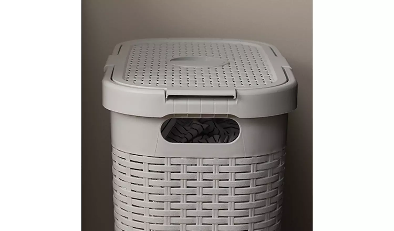 Addis 40 L Slimline Laundry Basket - Light Grey