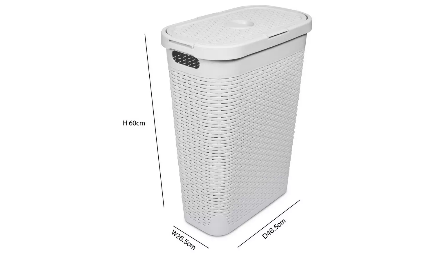 Addis 40 L Slimline Laundry Basket - Light Grey