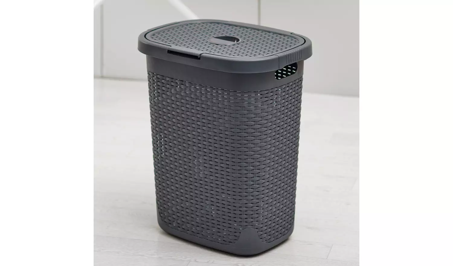 Addis Rattan 50 Litre Laundry Basket - Charcoal