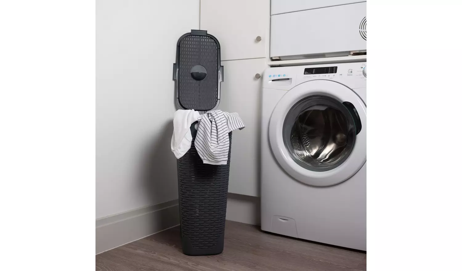 Addis 40 L Slimline Laundry Basket - Dark Grey