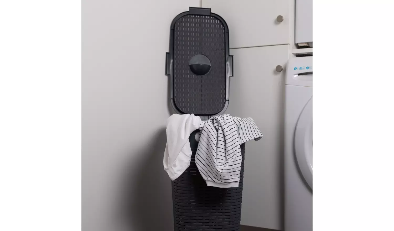 Addis 40 L Slimline Laundry Basket - Dark Grey