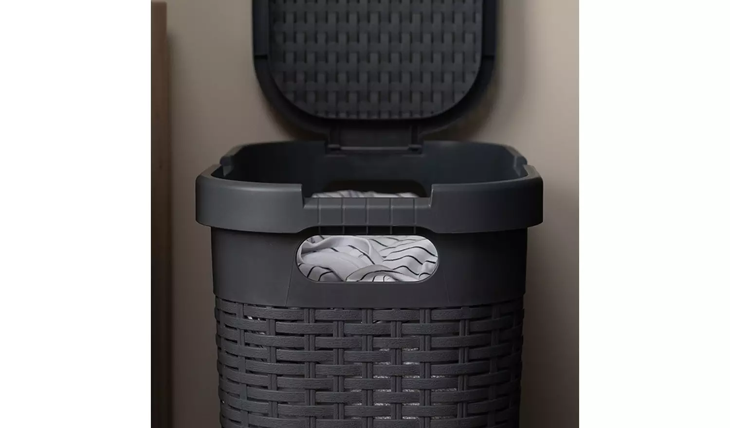 Addis 40 L Slimline Laundry Basket - Dark Grey