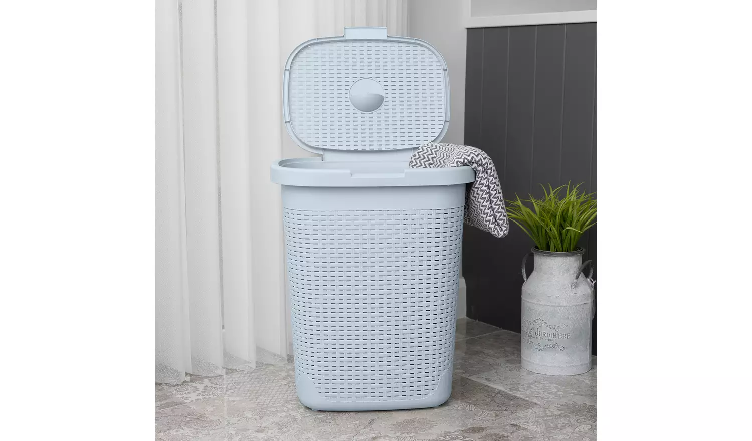 Addis Rattan 50 Litre Laundry Basket - Grey
