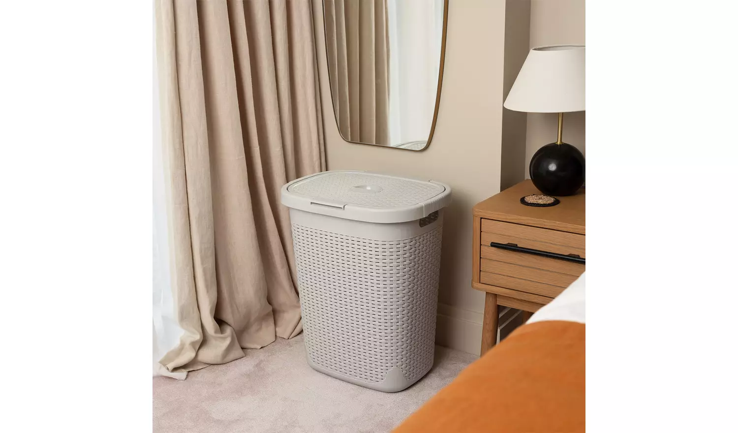 Addis Rattan 50 Litre Laundry Basket - Grey