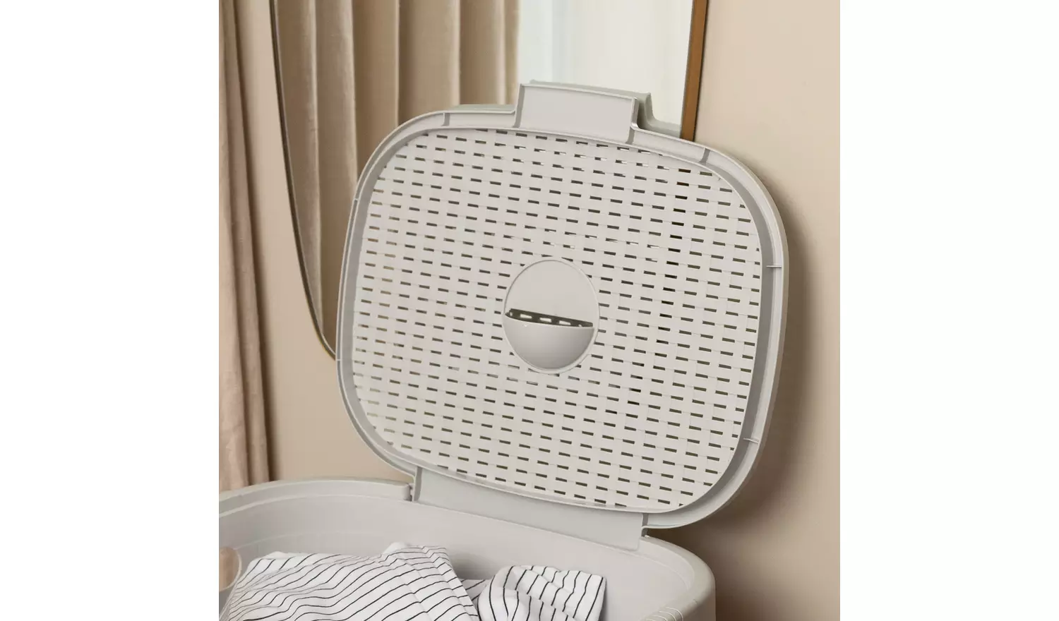 Addis Rattan 50 Litre Laundry Basket - Grey