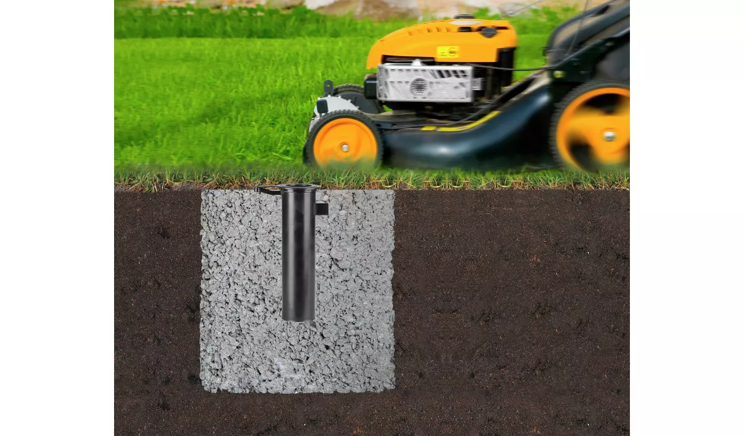 Brabantia Essential 30m 3 Arm Rotary Airer with Ground Tube