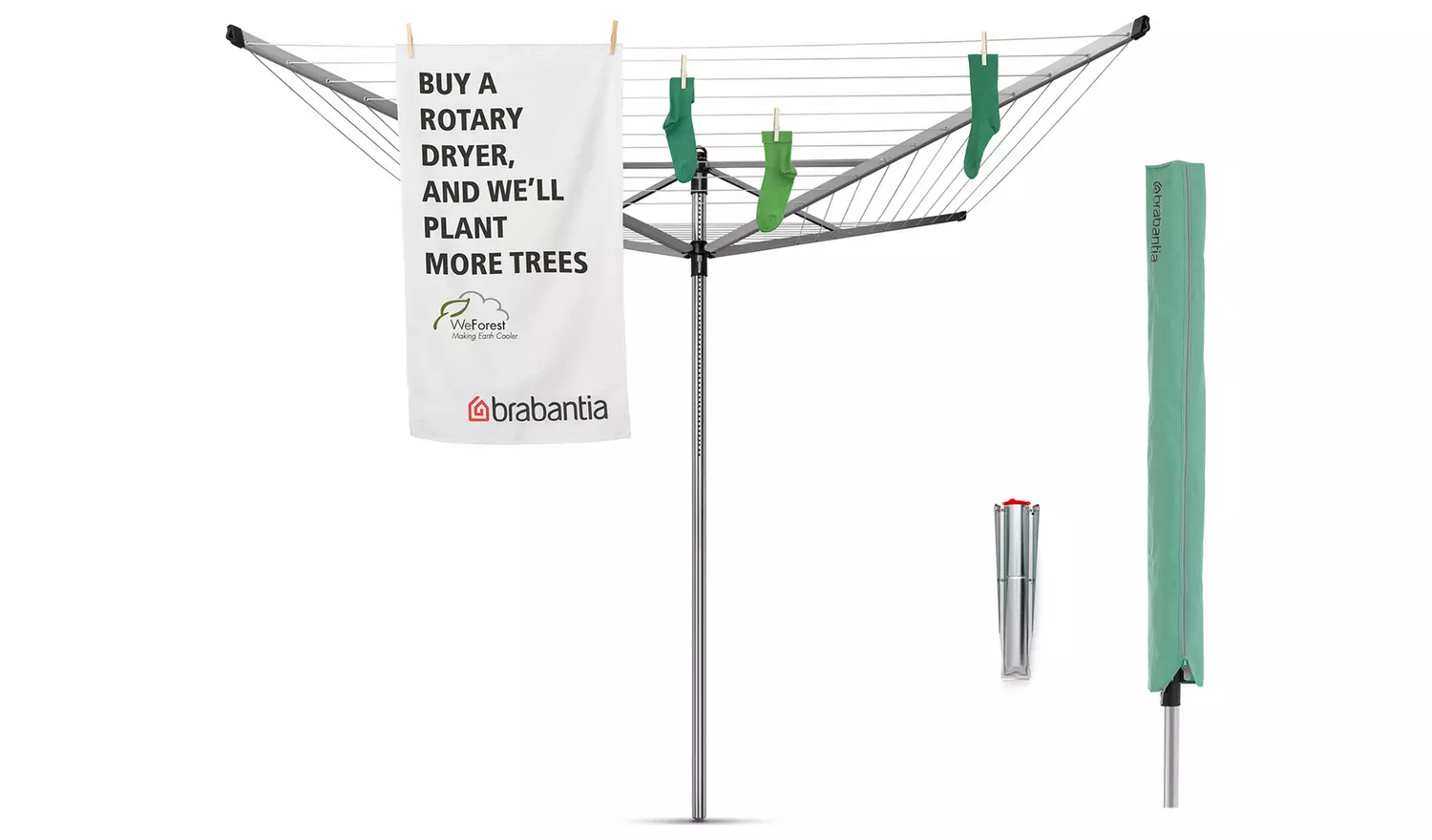 Brabantia 60m Lift-O-Matic Washing Line with Ground Spike