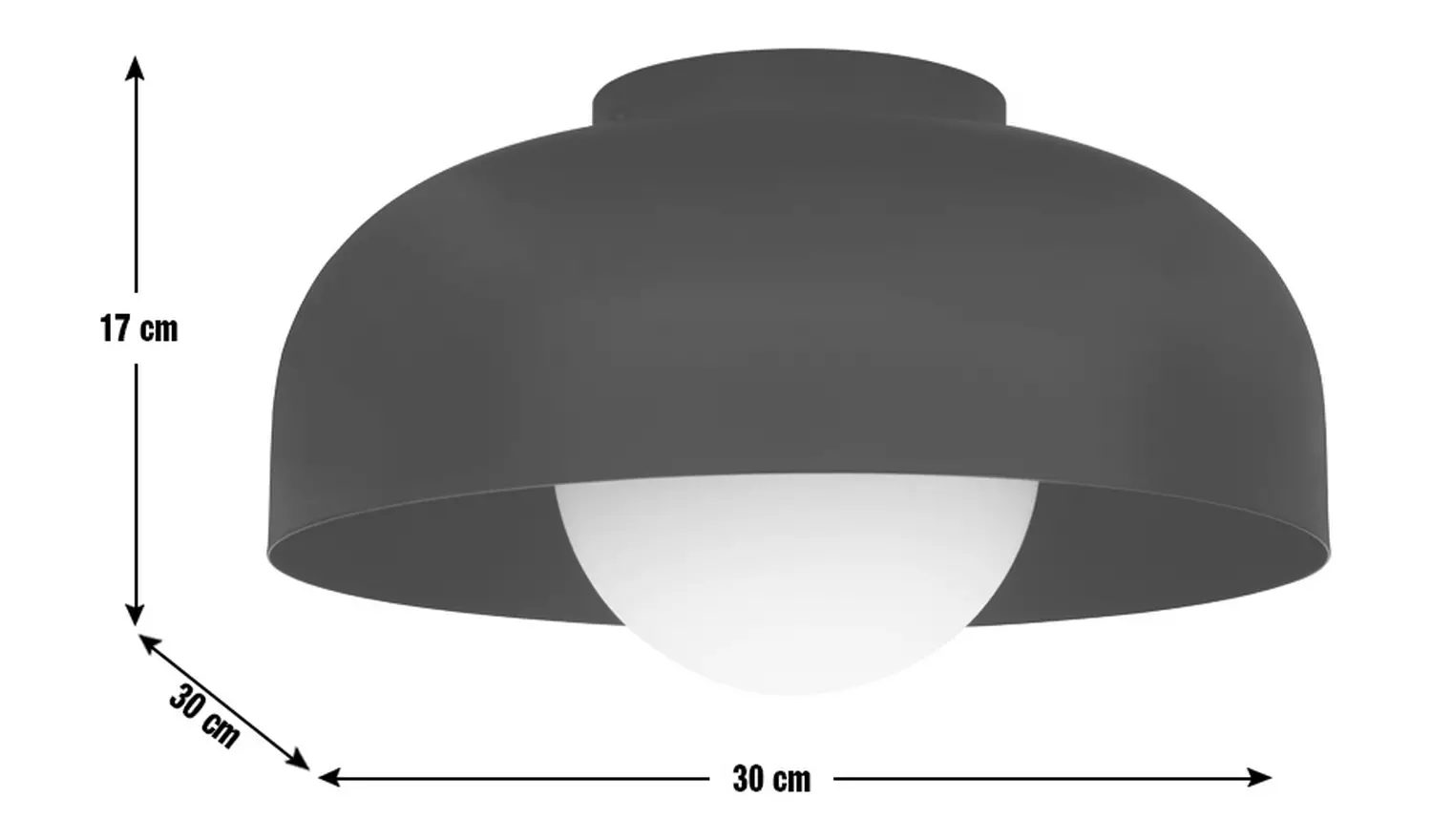 Habitat Modern Globe Metal Bathroom Ceiling Light - Black