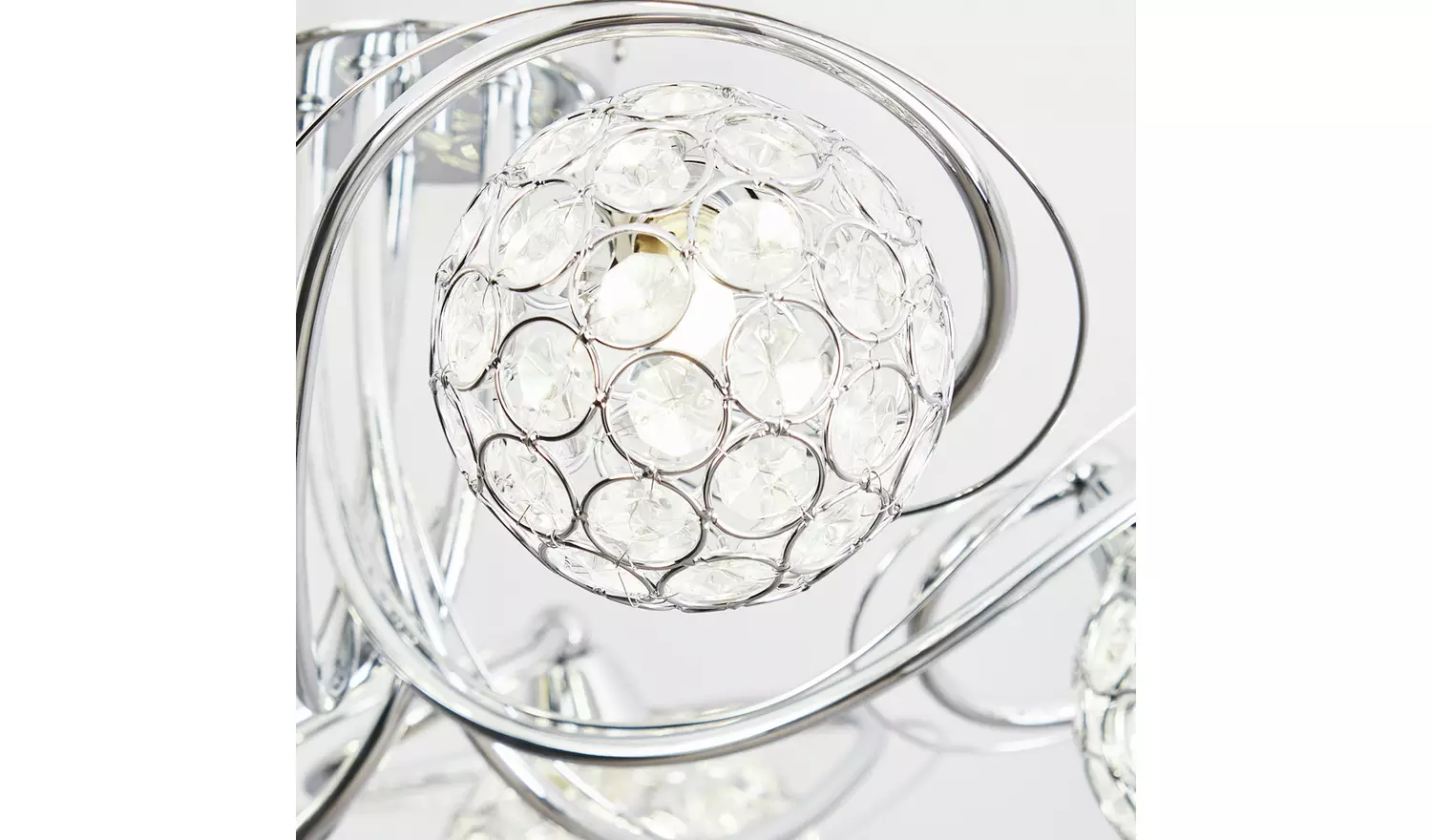 BHS Orchid Glass Flush Ceiling Light - Silver