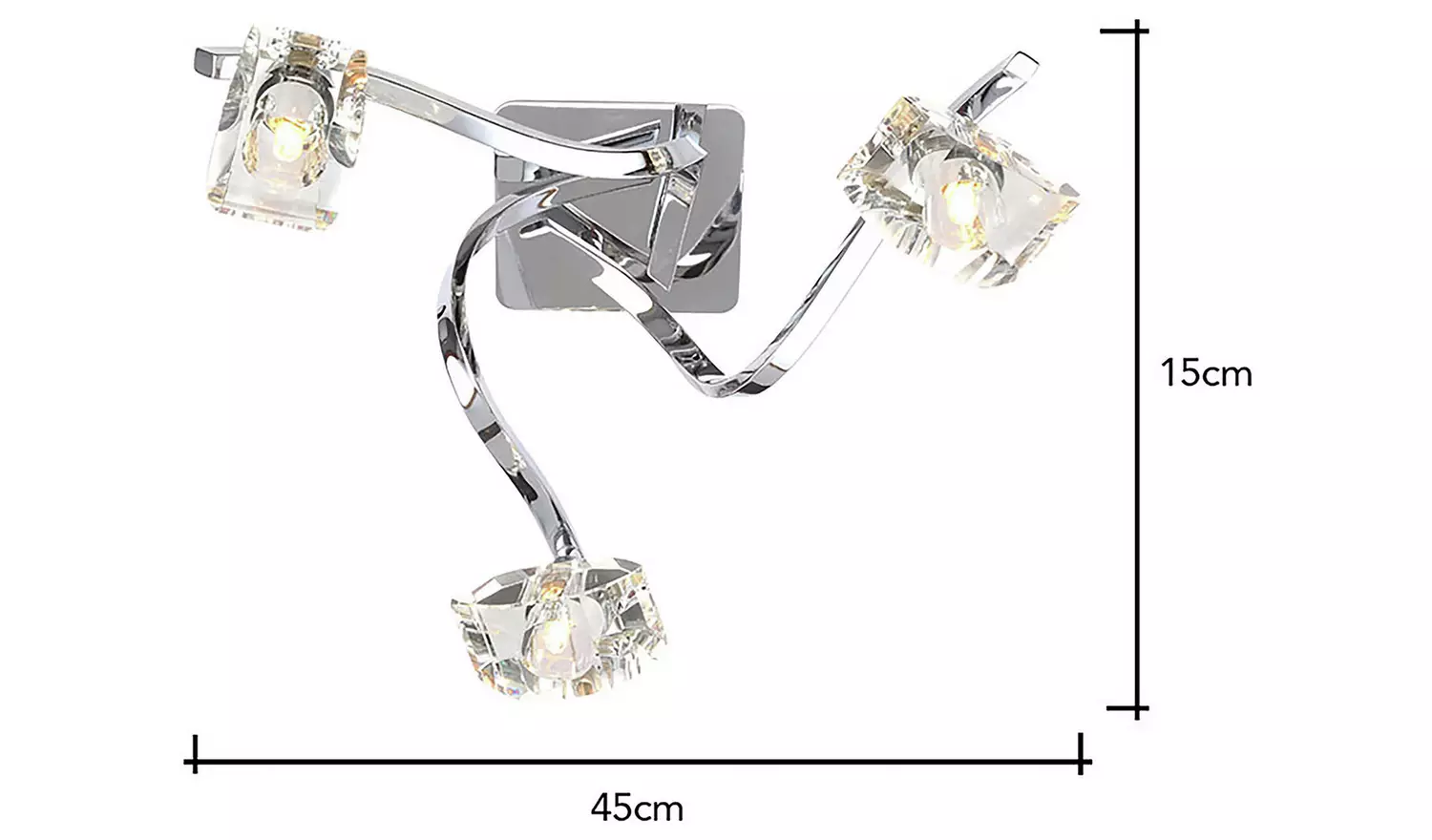 BHS Scorpio Glass Flush Ceiling Light - Silver
