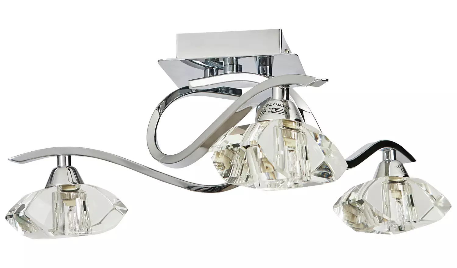 BHS Scorpio Glass Flush Ceiling Light - Silver