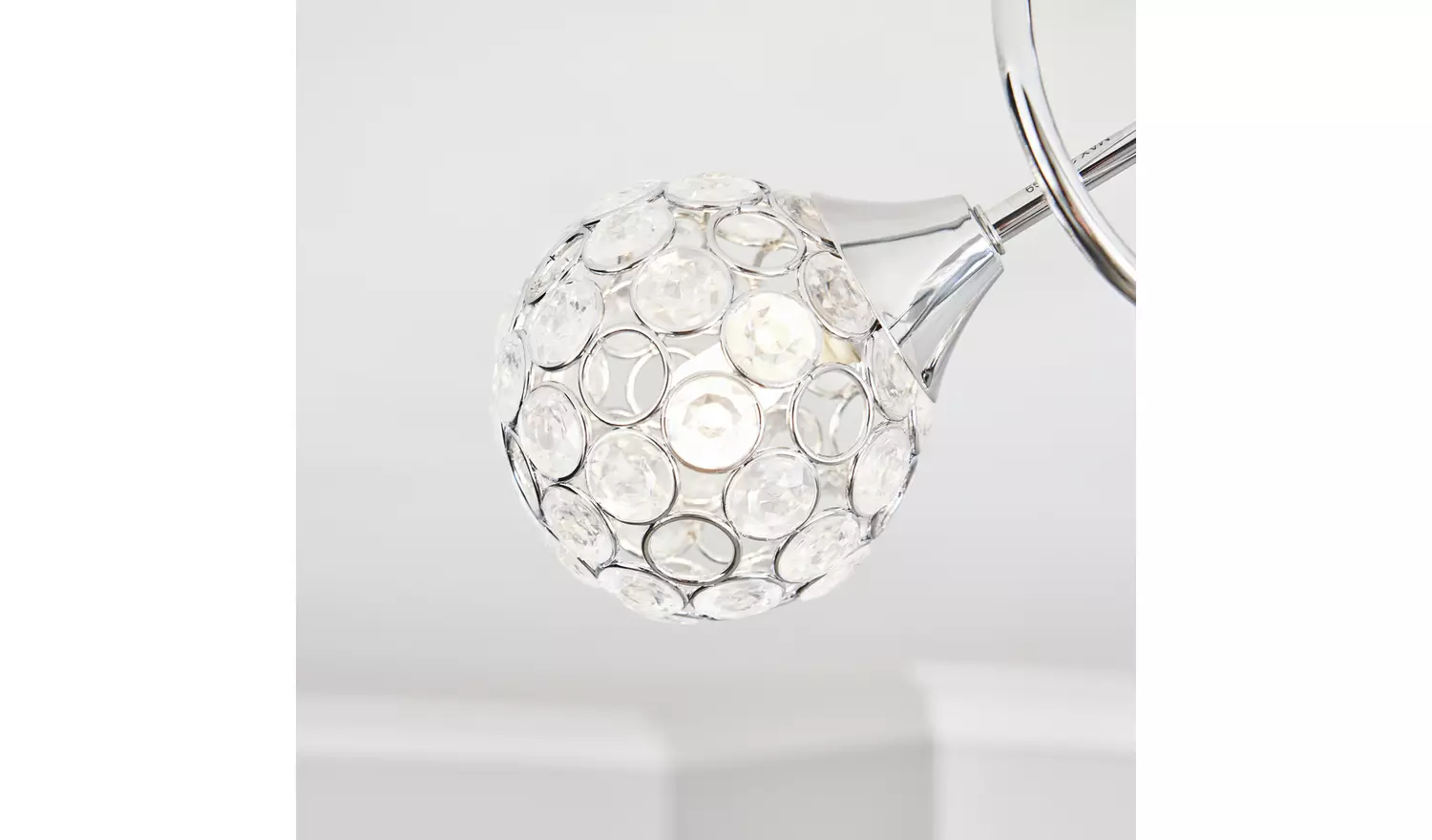 BHS Orchid Glass Flush to Ceiling Light - Silver