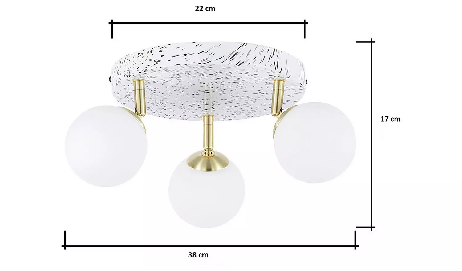 BHS Wilder Printed Flush Ceiling Light - Gold