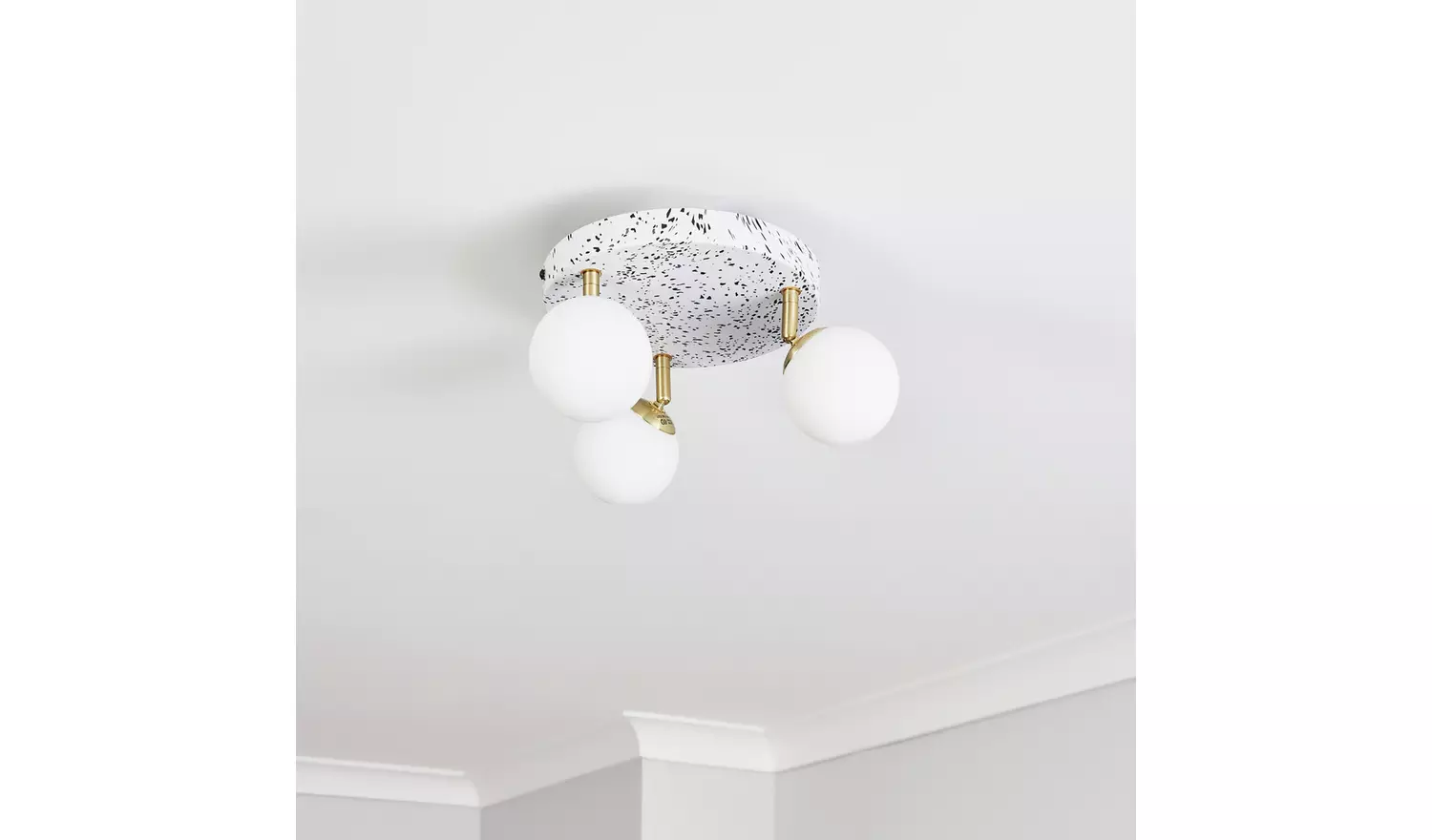 BHS Wilder Printed Flush Ceiling Light - Gold