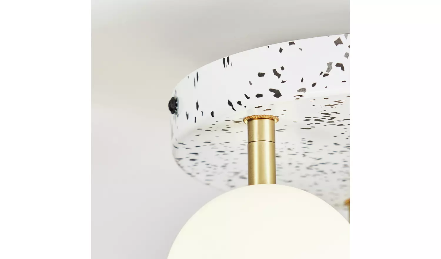 BHS Wilder Printed Flush Ceiling Light - Gold