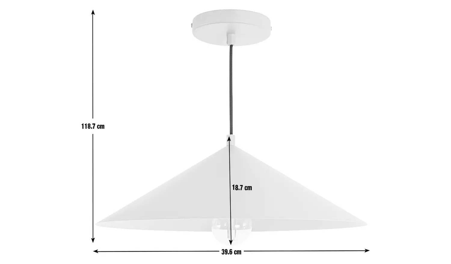 Habitat Cone Large 39cm Metal Ceiling Pendant Light - Sage