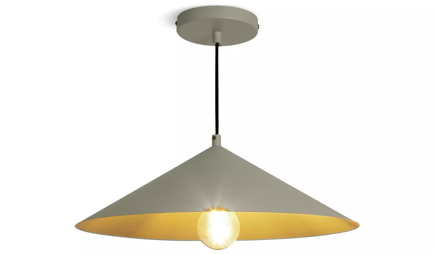 Habitat Cone Large 39cm Metal Ceiling Pendant Light - Sage
