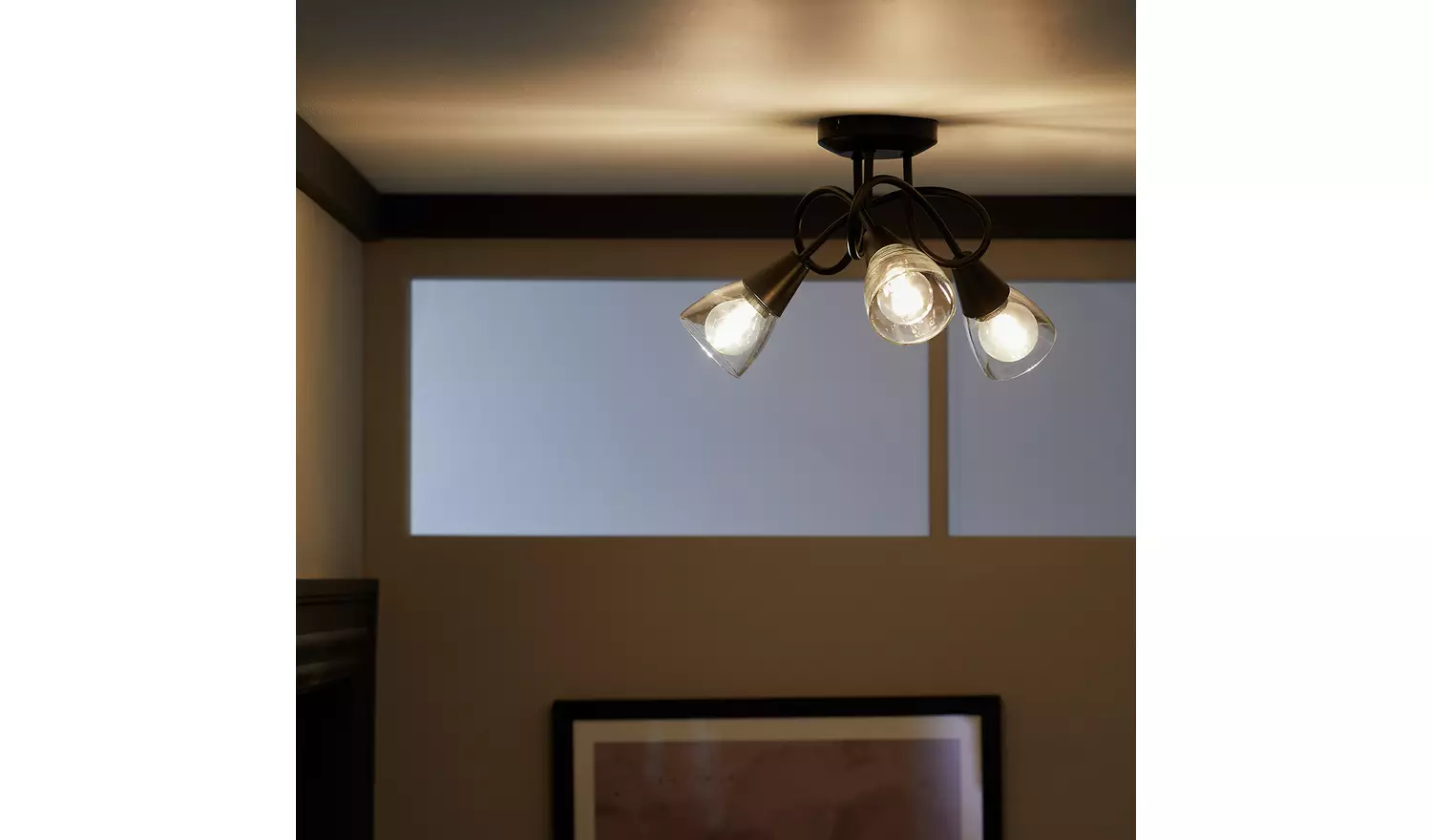 Argos Home Curico Metal 3 Light Flush Ceiling Light - Black