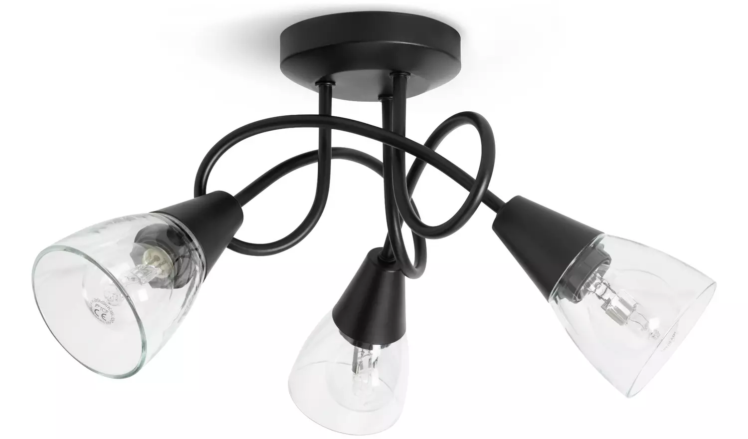 Argos Home Curico Metal 3 Light Flush Ceiling Light - Black