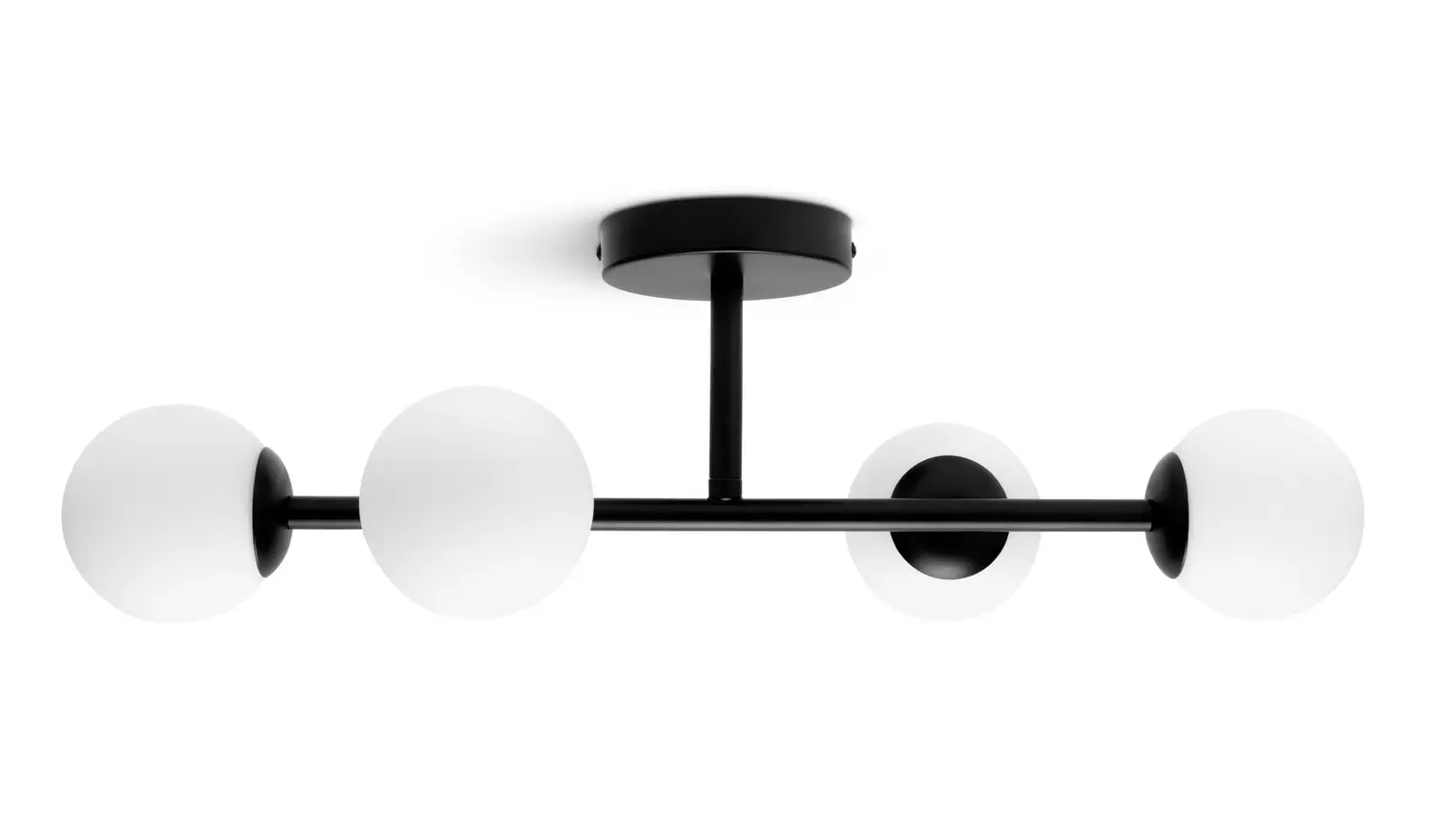 Habitat Opal Metal Bathroom Flush Ceiling Light - Black