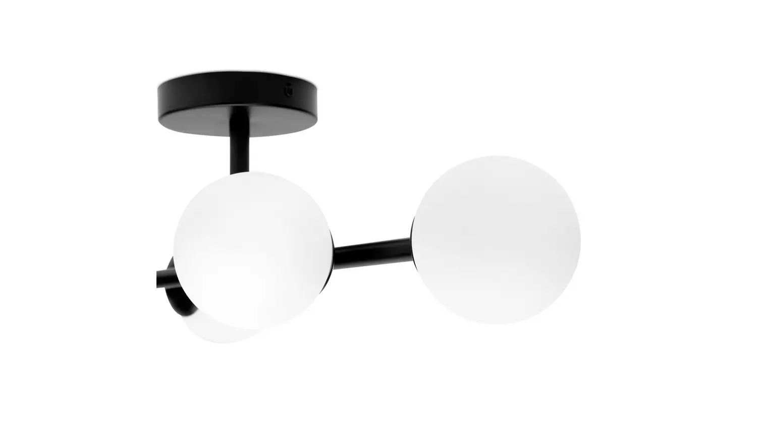 Habitat Opal Metal Bathroom Flush Ceiling Light - Black