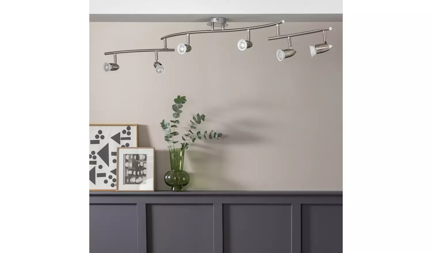 Argos Home Norton 6 Light Folding Ceiling Bar - Chrome