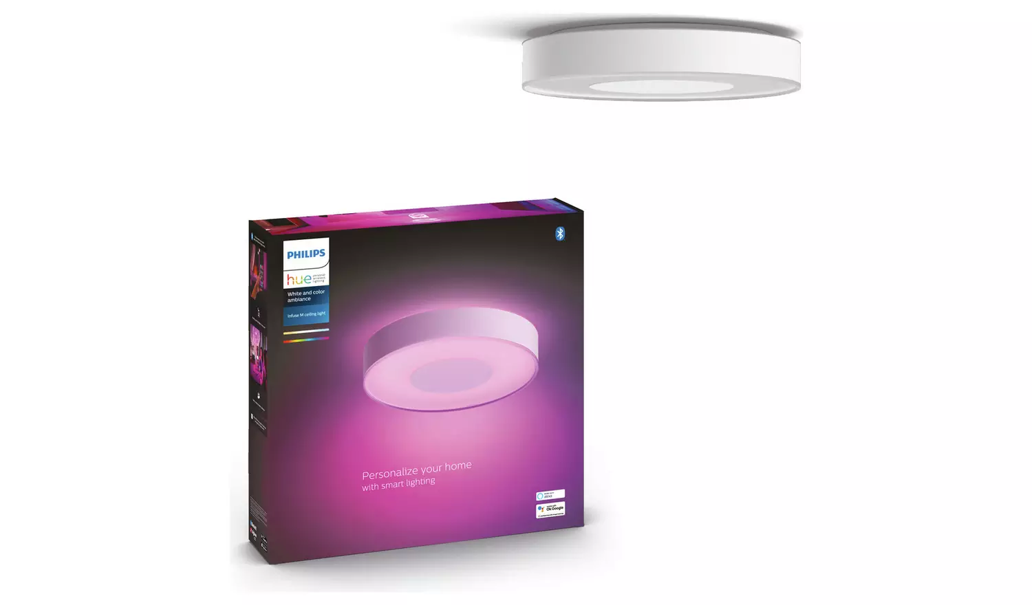 Philips Infuse Metal LED Flush to Ceiling Light - White