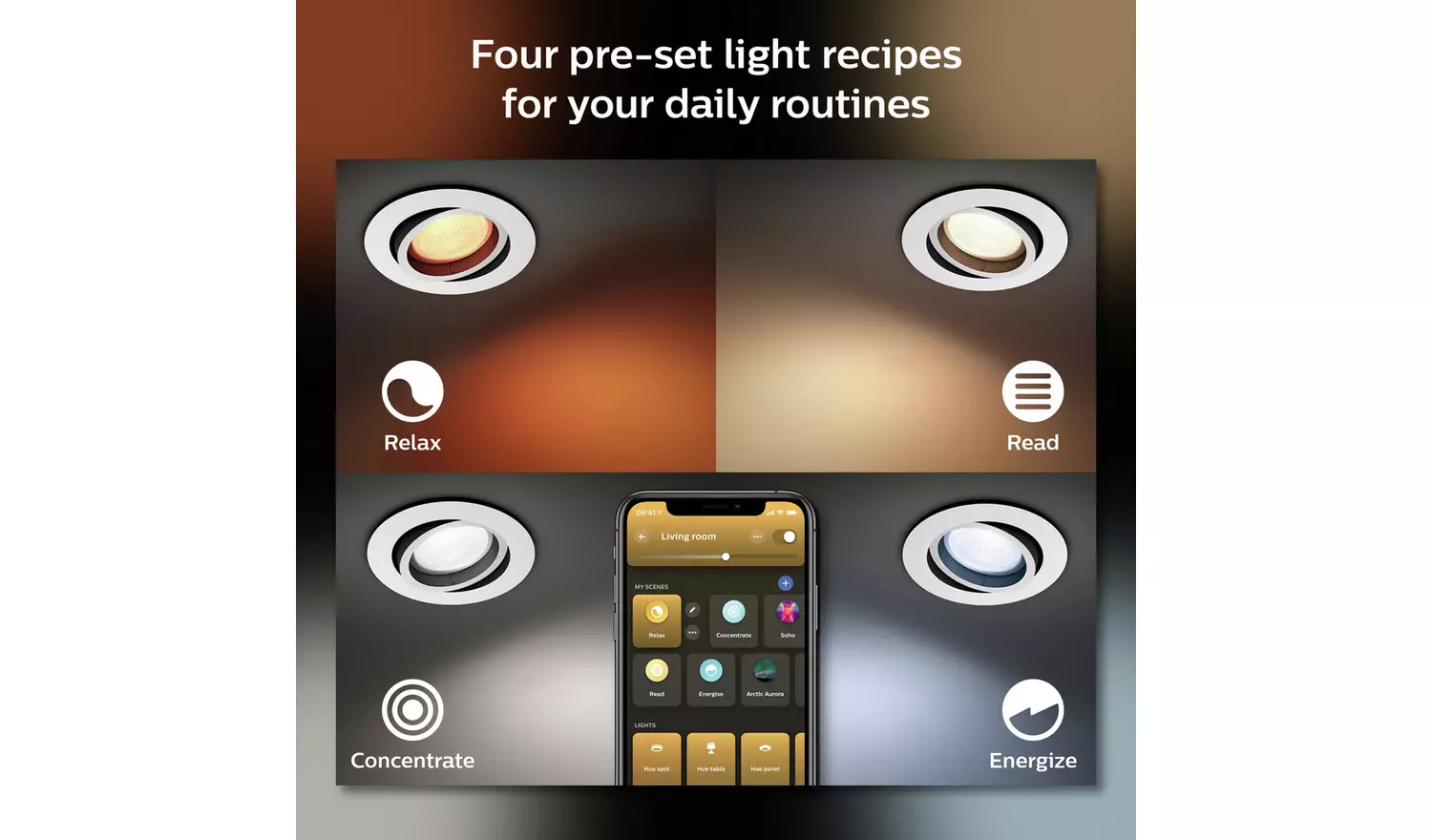 Philips Hue Centura Recessed 3 Light LED Spotlight - White