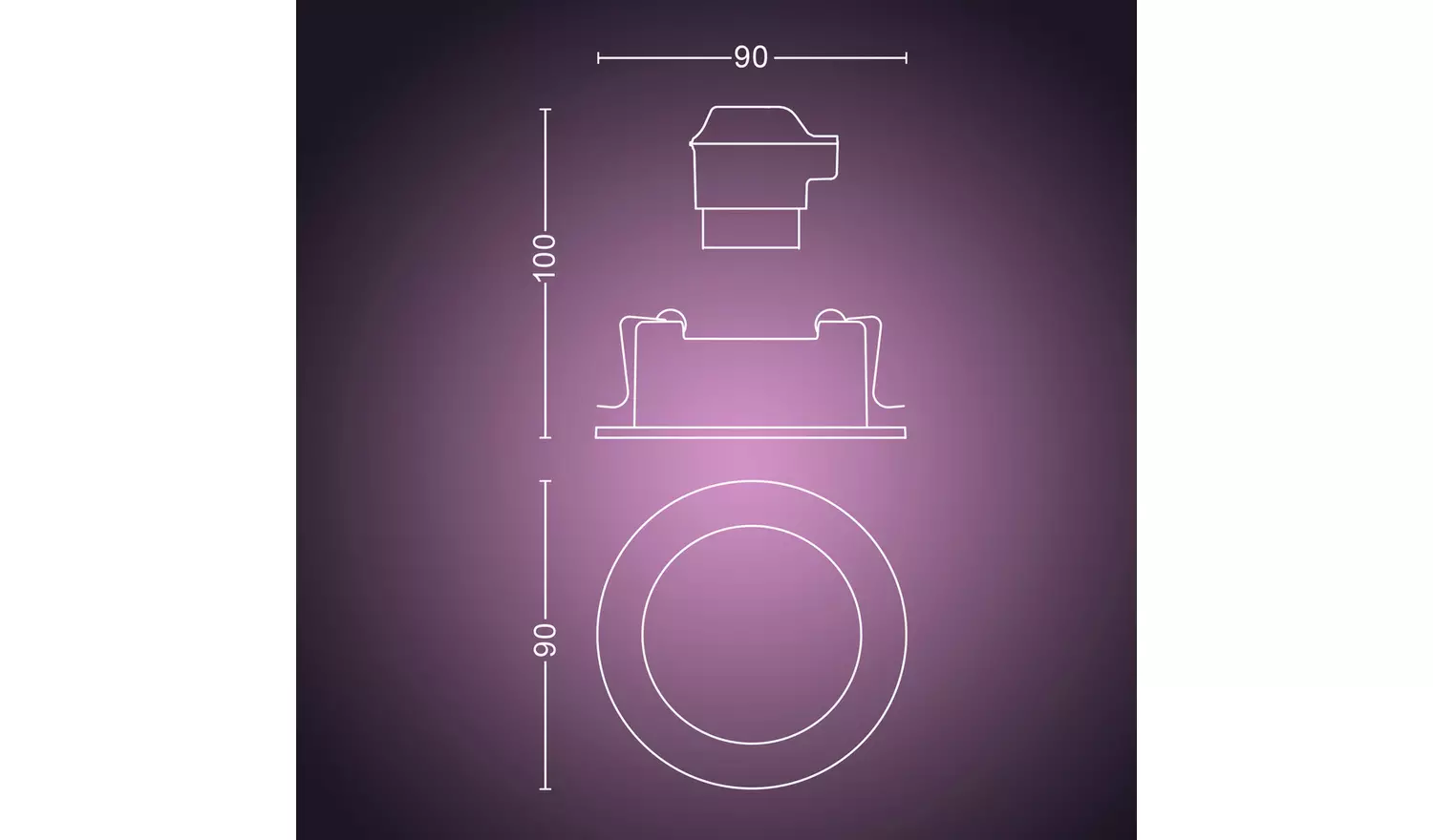 Philips Hue Centura Recessed 3 Light LED Spotlight - White
