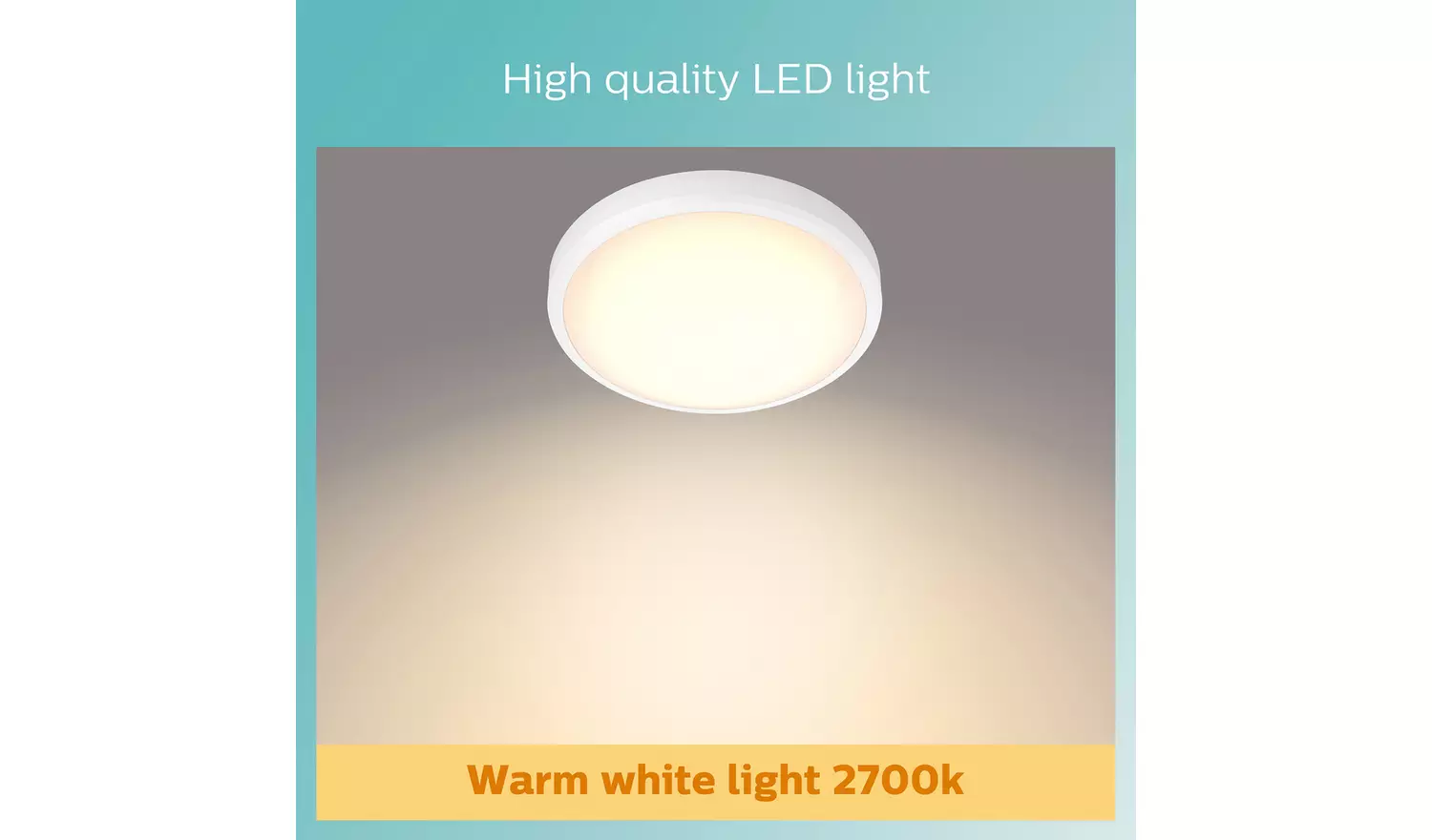 Philips Doris LED Bathroom Flush to Ceiling Light - Nickel