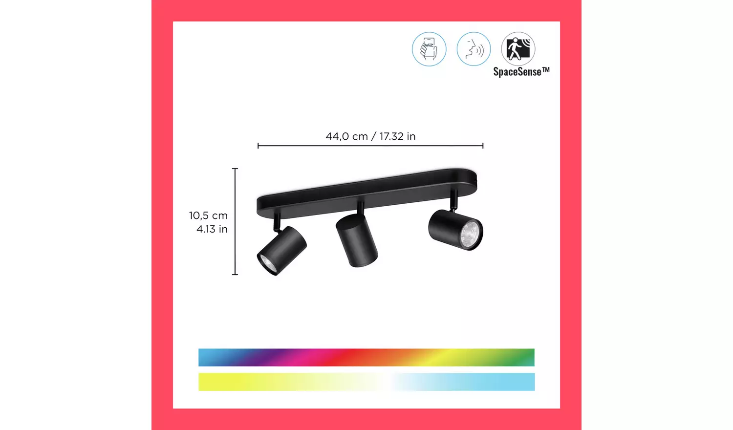 Philips WiZ Imageo Metal 3 Light LED Spotlight-Black