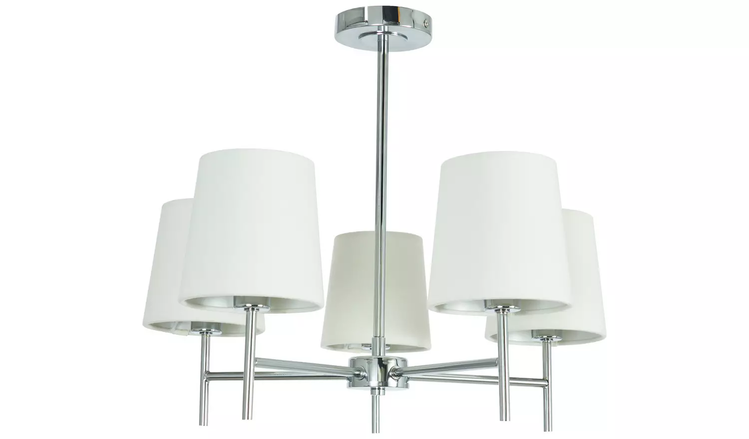 BHS Louisa Metal 5 Light Semi Flush Ceiling Light- White