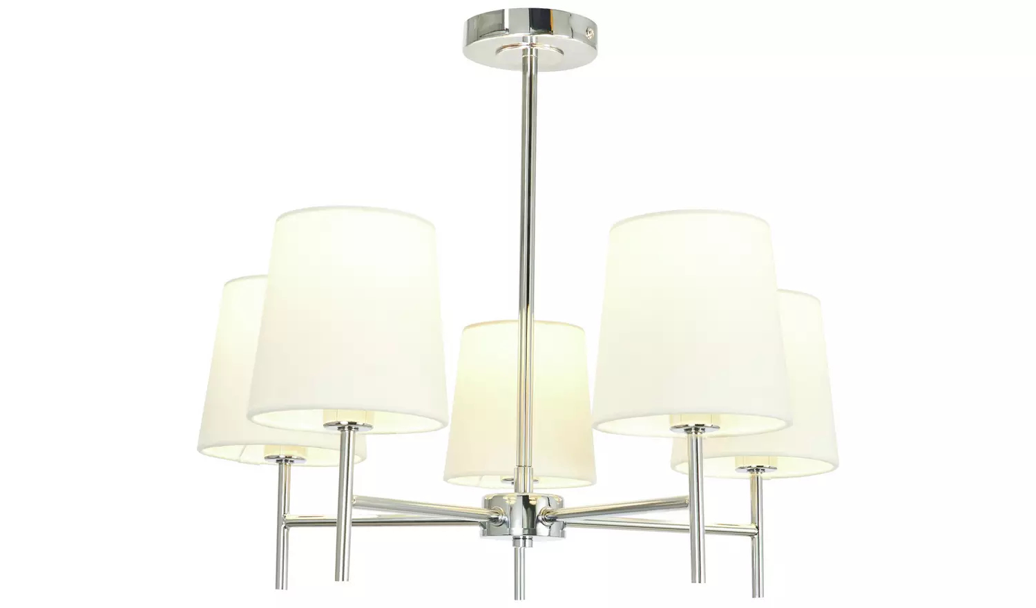 BHS Louisa Metal 5 Light Semi Flush Ceiling Light- White