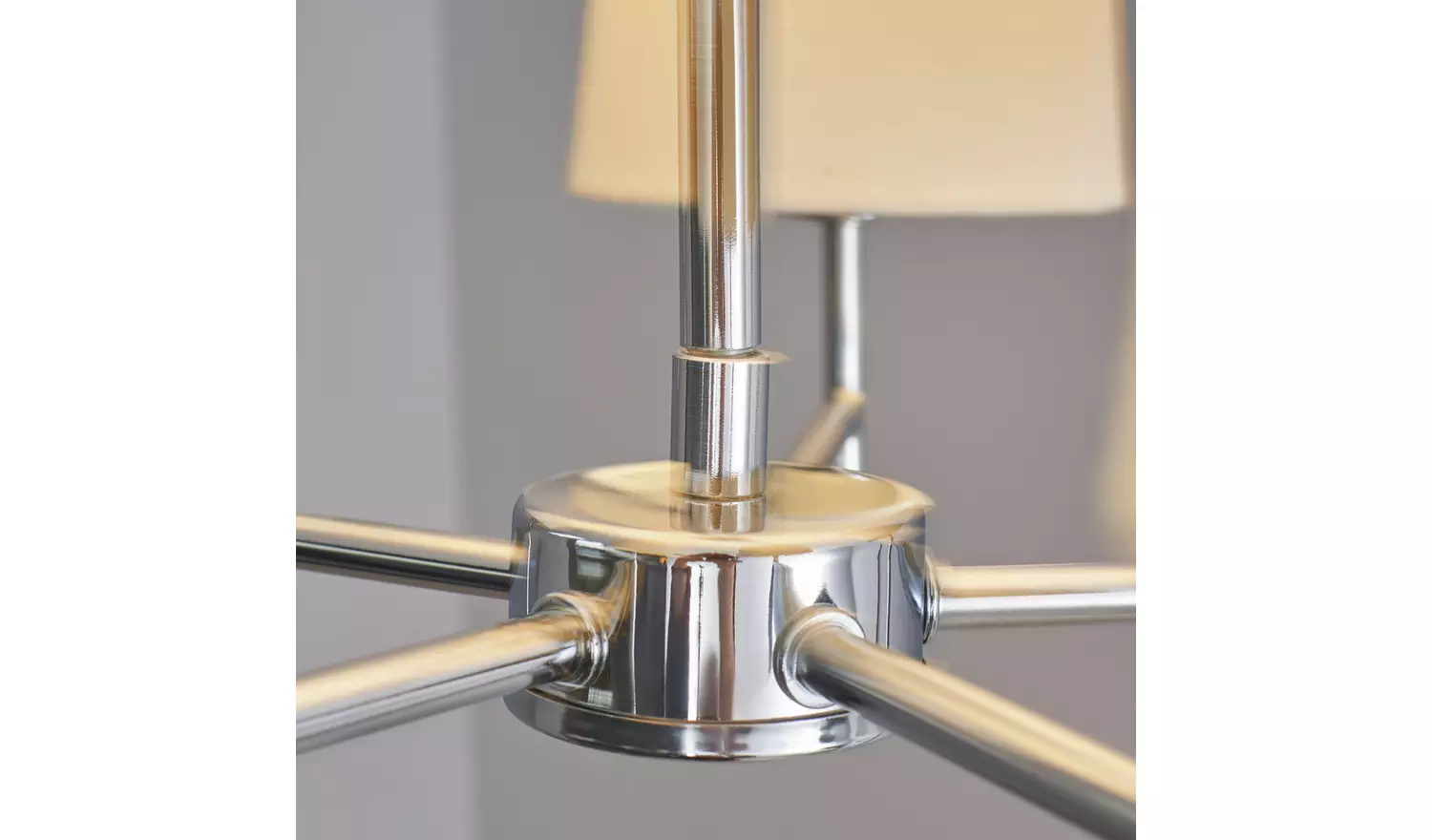 BHS Louisa Metal 5 Light Semi Flush Ceiling Light- White